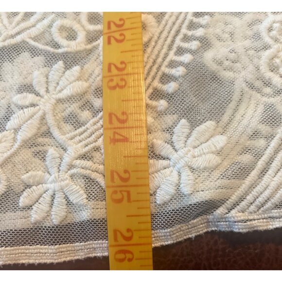 Dulcie Sheer Lace Short Sleeved Top M Embroidered Sheer Boho Coquette mesh - Picture 6 of 9